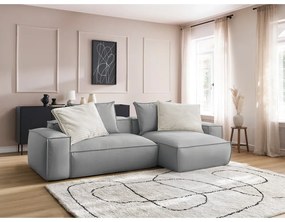 Világosszürke bőrutánzat sarokkanapé (variálható) Boheme – Bobochic Paris