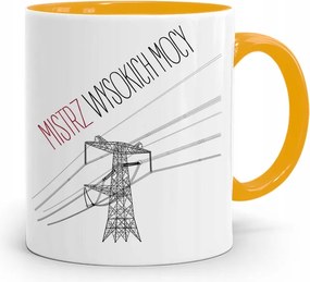 Sárga Bögre Ajándék Villanyszerelő Nagy Teljesítményű Mester fényképes nyomtatással