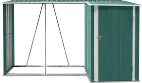 Fatároló fészerrel, 270x104x159 cm, sötétzöld, ARPOL TYP 2