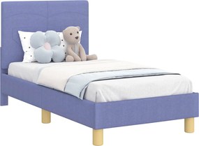 vidaXL Gyerekágy keret fejtámlával Farmerkék 70 x 140 cm szövet