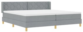 Boxspring ágy matraccal világosszürkében, 200 x 200 cm, szövet