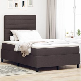 Box Spring Ágy Matraccal Sötétbarna Kis Dupla Szövet