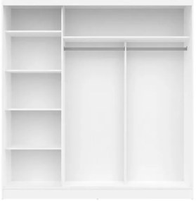 ARIS Gardrobeszekrény Fehér Színben 205 cm