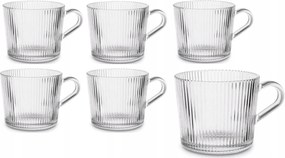 6x 400 ml Bögre Csésze csíkos teás pohár kávé latte desszertek