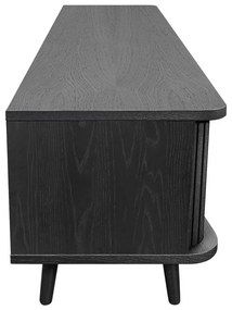 Fekete TV-állvány tölgyfa dekorral 178x50x40 cm Rove – Woodman