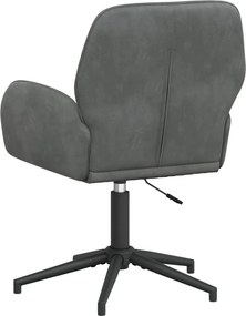 vidaXL forgatható íróasztali szék 54 x 55 x 90 cm Sötétszürke Bársony