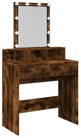 füstös tölgy színű fésülködőasztal LED-del 80 x 41 x 144,5 cm