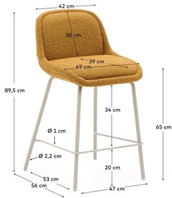 Mustársárga bárszék (ülésmagasság 65 cm) Aimin – Kave Home