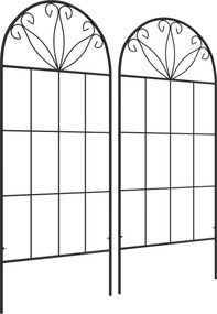 Outsunny 2 db-os Kertitámasz Mászó Növényekhez - Fém, 51 x 120 cm, Fekete | Aosom