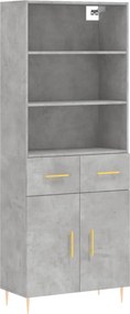 vidaXL betonszürke szerelt fa magasszekrény 69,5 x 34 x 180 cm