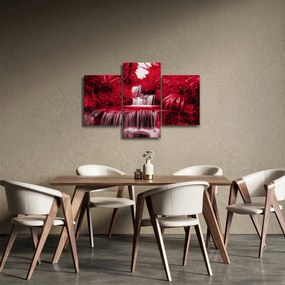 Kép - Indonéziai vízesések piros színben (90x60 cm)