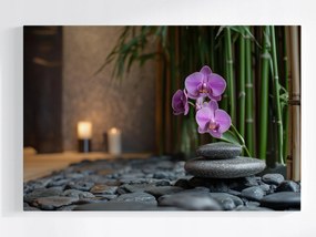 Poszter Orchidea Bambusz Zen Spa Kövek Relaxáció 60x40