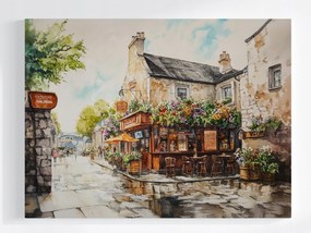 Vászonkép Canvas Város Utca Bérházak Kocsma Kávézó Kocsmák 100x75