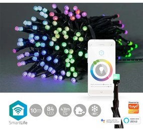 Nedis WIFILX01C84 - LED RGB Kültéri lánc 84xLED/8 funkció 13m IP65 Wi-Fi Tuya