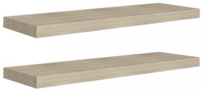 2 db tölgyszínű MDF lebegő fali polc 80 x 23,5 x 3,8 cm