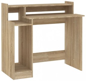 sonoma tölgy színű szerelt fa íróasztal LED-ekkel 97x45x90 cm