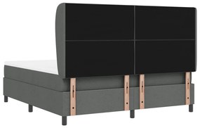 Boxspring Ágy Matrac Kíséretében Sötétszürke Színben, 180x200 cm Szövet