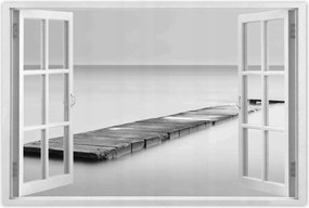 Poszter 60x40 Híd Tenger Fekete-fehér