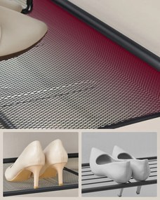 Cipősszekrény TAYLOR ARTISAN fekete szerkezettel, 4 polc