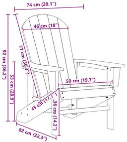 Adirondack szék fekete 74x82x91 cm HDPE