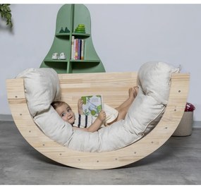 Natúr színű borovi fenyő hinta 60x100x60 cm Montessori – Little Nice Things