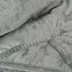 Szürkészöld bársony steppelt ágytakaró 230x260 cm – Ixia