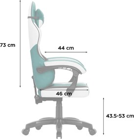 Force Gamer szék, forgó, ergonomikus, zöld
