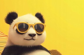 Poszter 91,5x60cm Panda ünnepi hangulatban