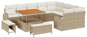 vidaXL Kerti Kanapé Szett párnával tárolóval 12 pcs Beige és krém