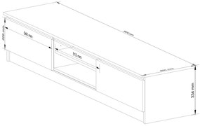 TV asztal Katalina  (artisan tölgy + szürke). 1069932