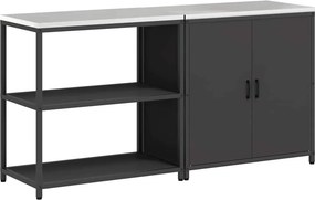 vidaXL Konyhai Tároló Készlet 2 pcs Fekete Hidegen hengerelt acél
