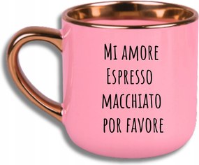 Bögre Rózsaszín Elegáns Nagy Vicces Ajándék MI Amore Eszpresszó