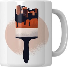 Bögre Ecset Város Ajándék Művészet Rajongó Ajándék 18-99