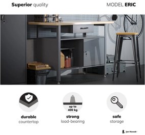 Műhelyasztal ERIC, 1200 x 850 x 600 mm, antracit-kék