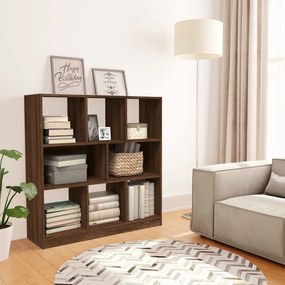barna tölgy színű szerelt fa könyvszekrény 97,5 x 29,5 x 100 cm