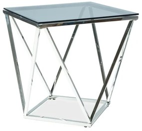 Silver B III dohányzóasztal 50 x 50 cm, átlátszó / ezüst