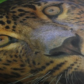 Kép - Leopárd portré, Sri Lanka (órával) (90x30 cm)