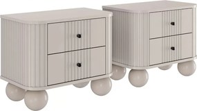 Vesper éjjeliszekrény készlet 56 cm - kasmír / arany fogantyúk / gömb alakú lábak