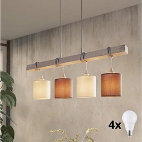 Eglo 55206 - LED csillár kábelen TOWNSHEND 4xE27/60W/230V