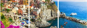 Kép - Manarola olasz falu (órával) (90x30 cm)