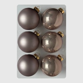 Rosegold üveg karácsonyi gömb szett 6*8cm