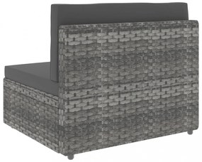 vidaXL 2 személyes szürke elemes polyrattan kanapé