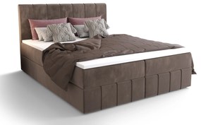 Franciaágy  Boxspring 180 cm Barack (barna) (matraccal és tárolóhellyel). 1046400
