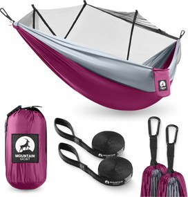 Egyszemélyes Turista Függőágy Szúnyoghálóval Erős Könnyű Kerti Hordozható