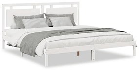 fehér tömör fa extra hosszú ágykeret matrac nélkül 200 x 220 cm