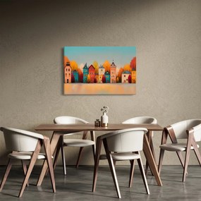 Kép - Őszi falu (90x60 cm)