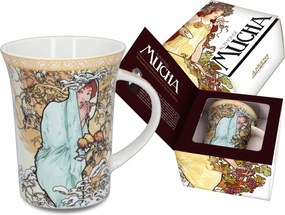 Porcelán Bögre Carmani Alfons Mucha 4 Évszak Tél