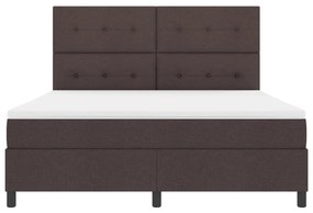 Boxspring Ágy Matraccal Sötétbarna Szövet Super King