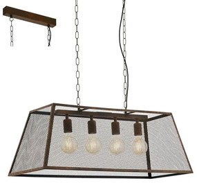 Eglo 49799 - Mennyezeti függesztékes lámpa AMESBURY 4xE27/60W