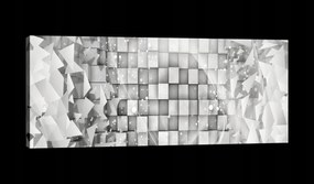 Vászonkép 145x45 Absztrakt geometria 3D kubák háromszögek háló dinamika mozgás